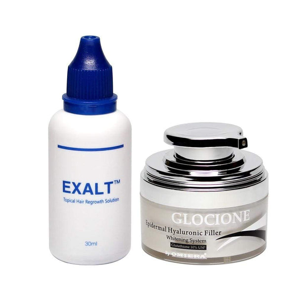 topical glutathione hair loss Omiera Labs Exalt Hair loss Treatment Serum For Men (1.0 fl. oz.) & Glocione Anti-Aging Facial Moisturizer, Best Age Spots, Melasma, Firming And Tightening Cream (1.0 fl. oz.), Set Of Two ProductsOmiera